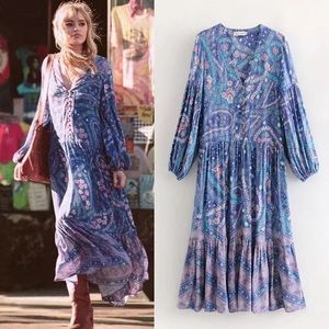 Maxi DRESS City Lights GOWN Purple Blue
Floral